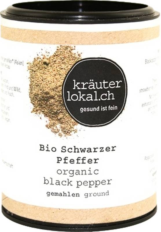 Kräuterlokal Pfeffer schwarz Bio gemahlen, 50 g