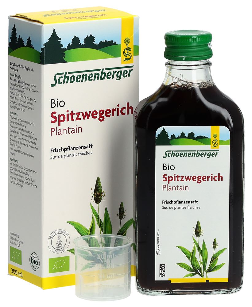 Schoenenberger Spitzwegerich Frischpflanzensaft Bio, 200 ml