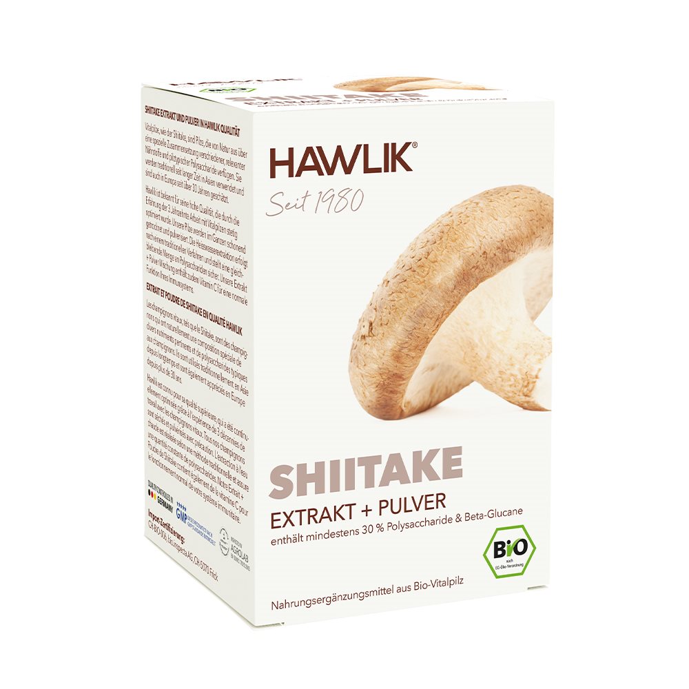 HAWLIK Shiitake Extrakt + Pulver Kapseln, 120 Stück