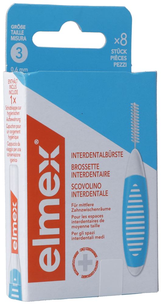 elmex Interdentalbürste 0.6mm blau, 8 Stück