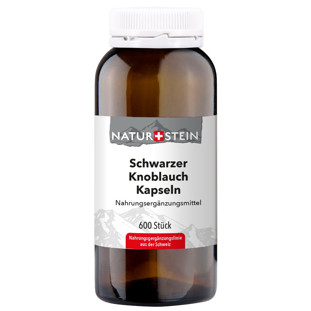 Naturstein Schwarzer Knoblauch Kapseln, 600 Stück