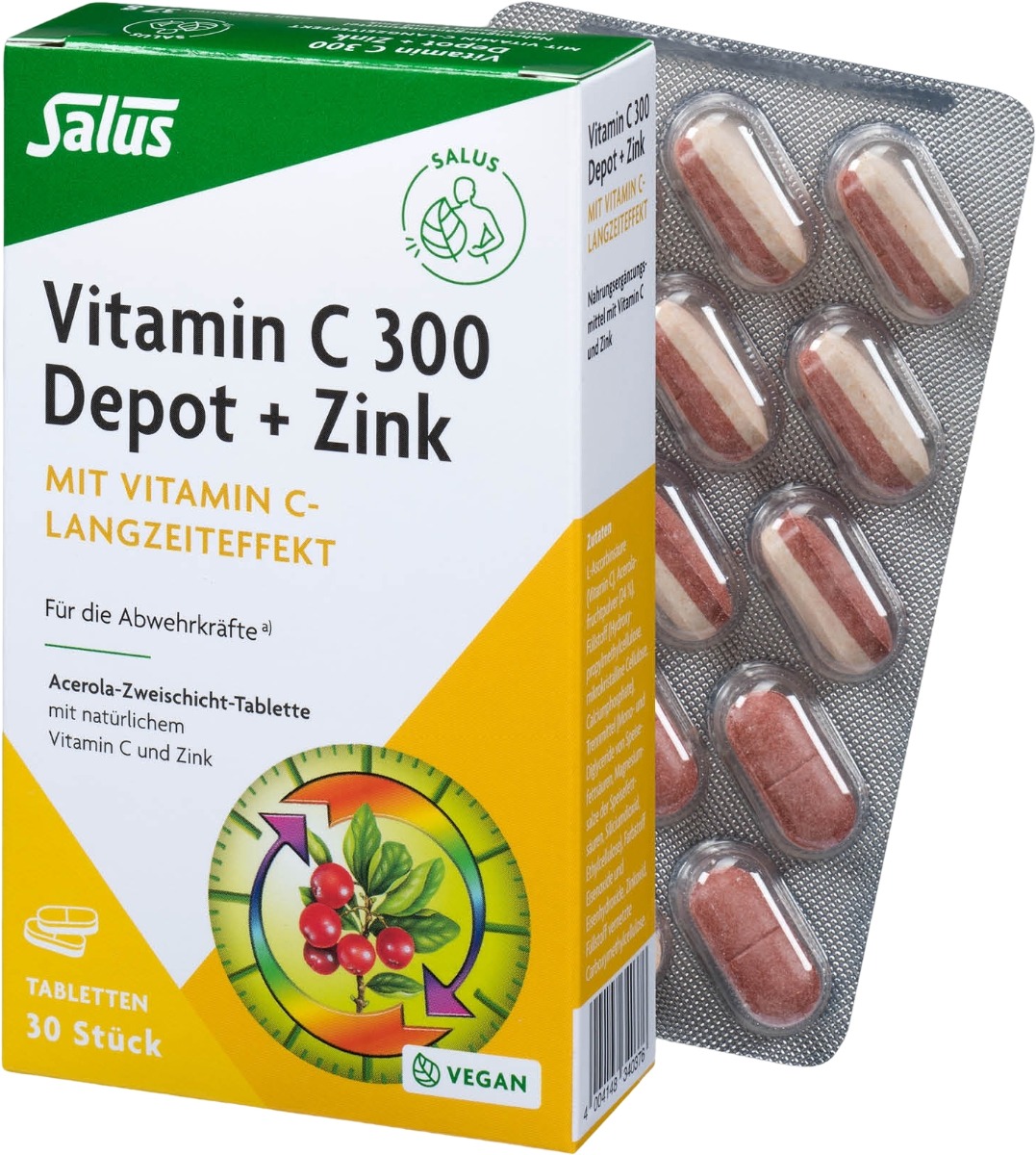 Salus Vitamin C 300 Depot + Zink Tabletten, 30 Stück