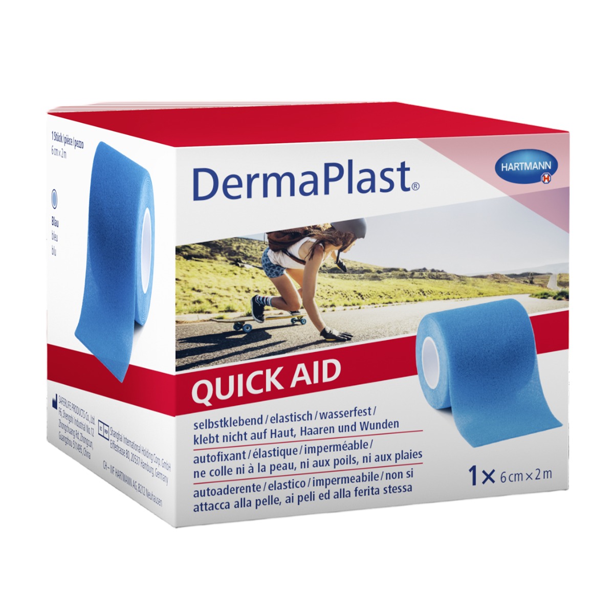 DermaPlast QuickAid 6 cm x 2 m blau