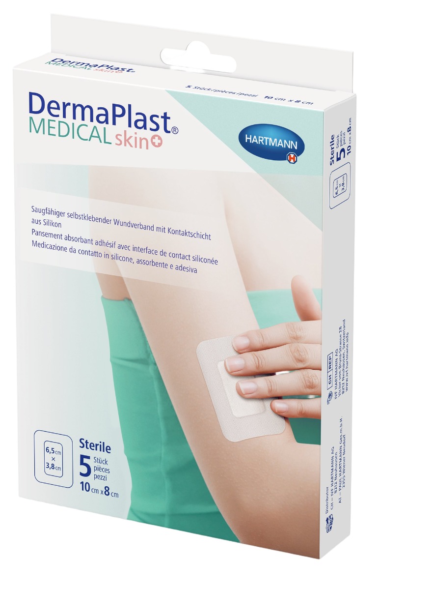 DermaPlast Medical skin+ 10x8cm, 5 Stück