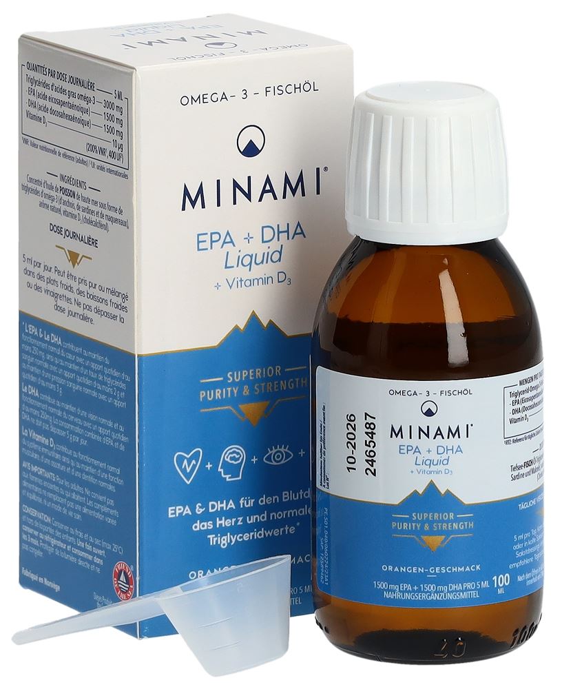 MINAMI EPA + DHA Liquid Glasflasche, 100 ml