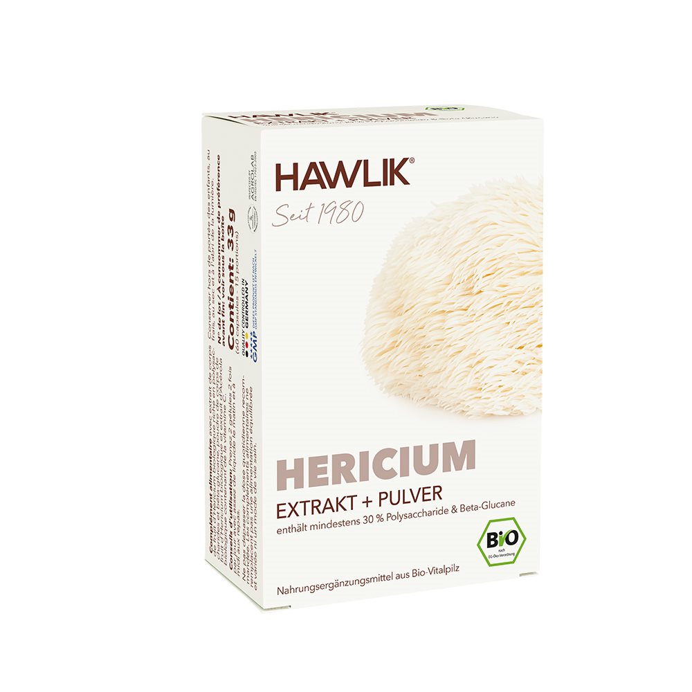 HAWLIK Hericium Extrakt + Pulver Kapseln, 60 Stück