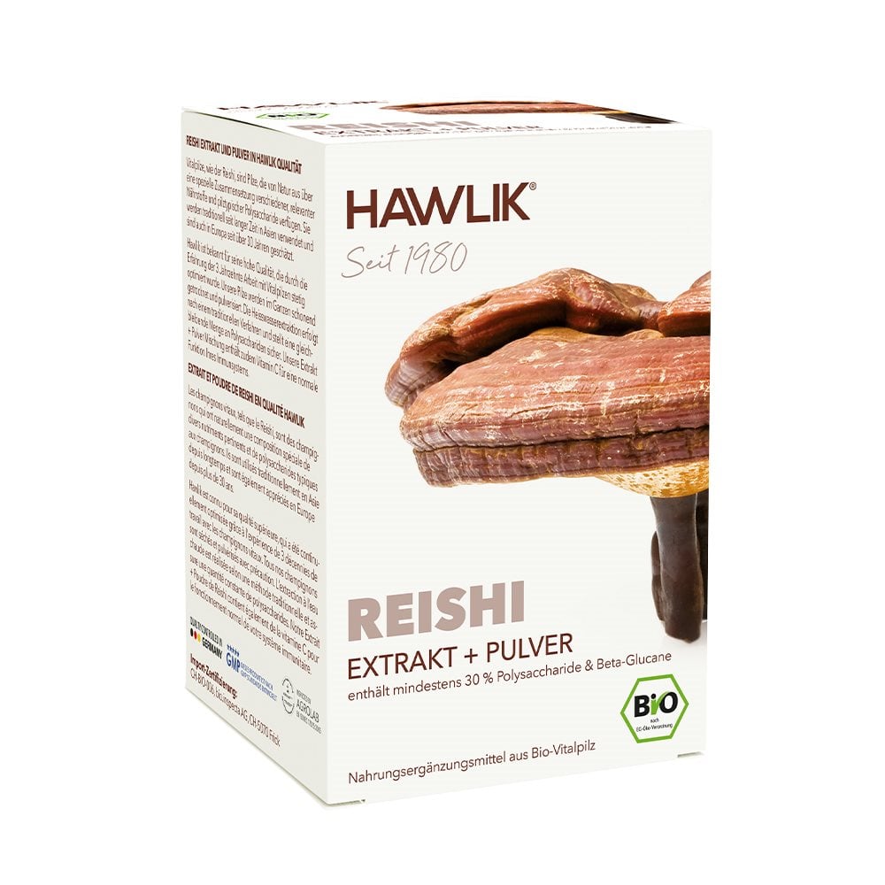 HAWLIK Reishi Extrakt + Pulver Kapseln, 120 Stück