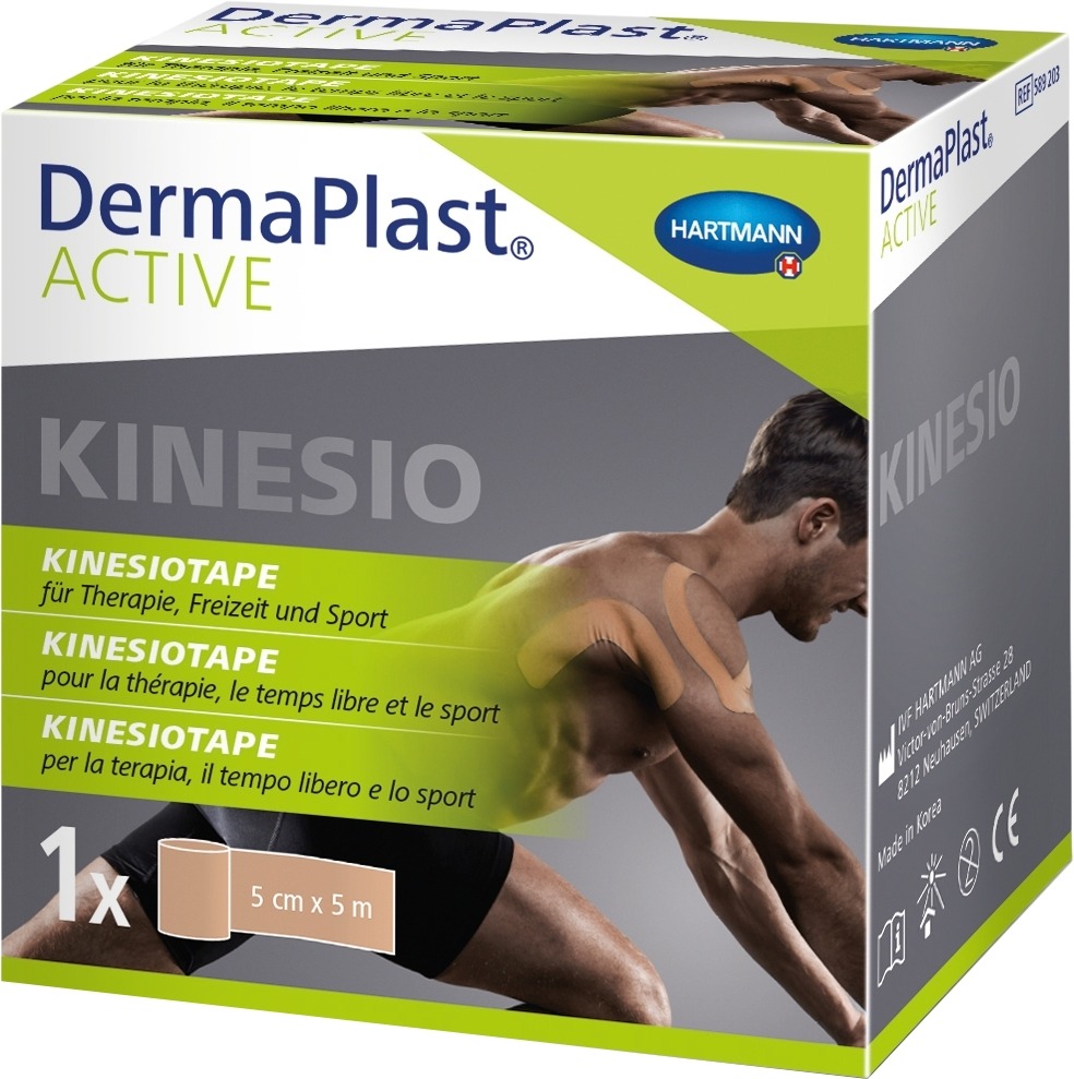 DermaPlast Active Kinesiotape 5 cm x 5 m hautfarben