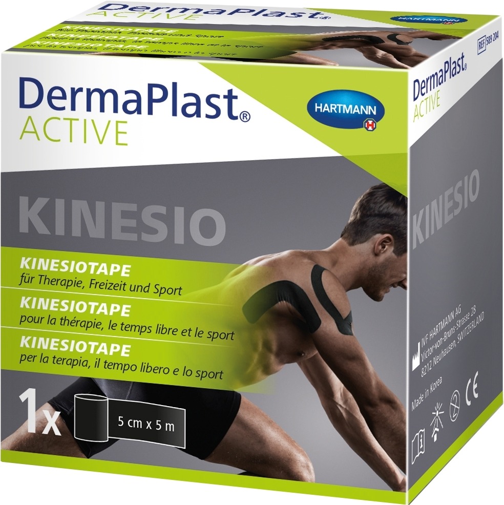 DermaPlast Active Kinesiotape 5 cm x 5 m schwarz