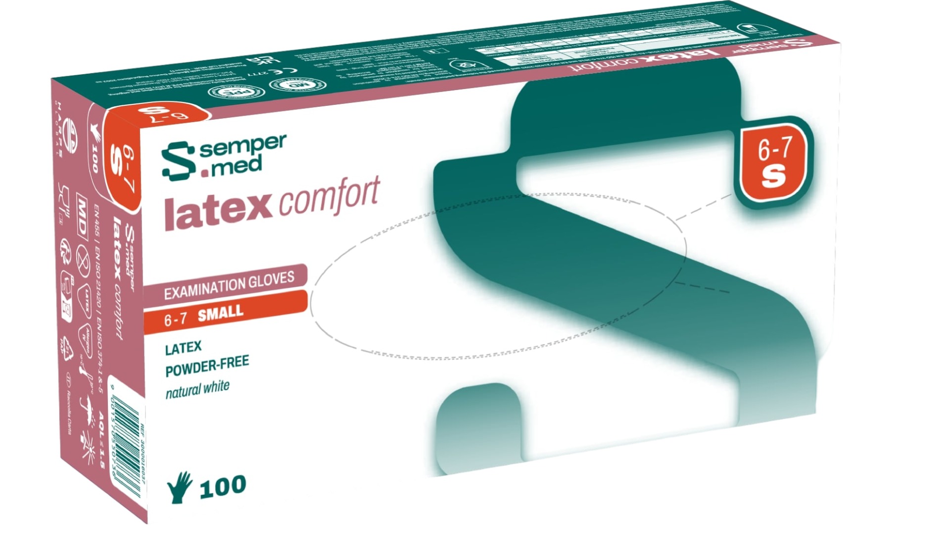SEMPERMED Latex Comfort S, 100 Stück