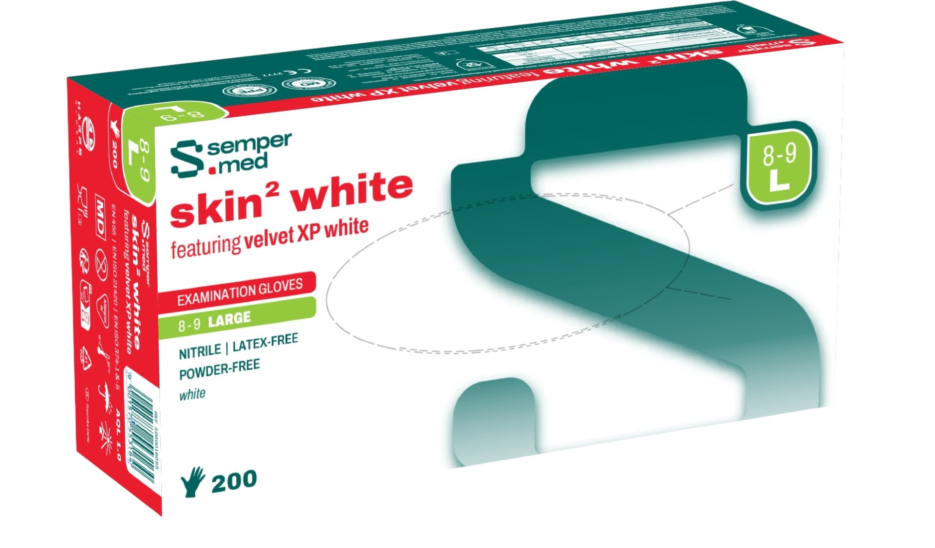 SEMPERMED skin2 white M, 200 Stück