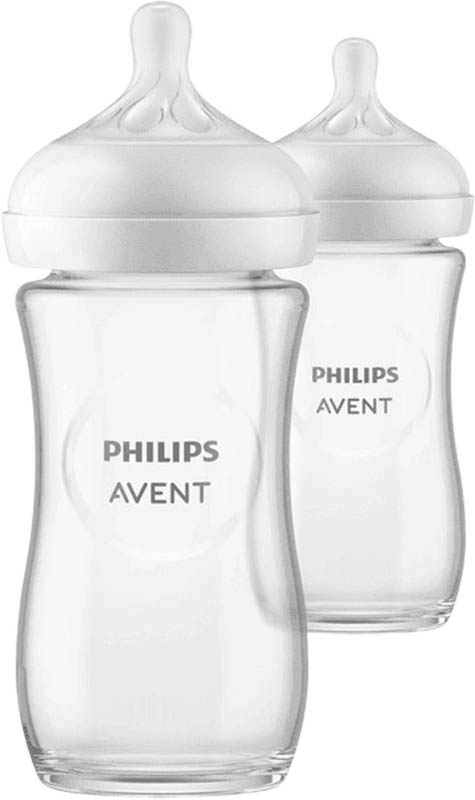 Avent Philips Natural Response Babyflasche Glas 240ml 1M+, 2 Stück