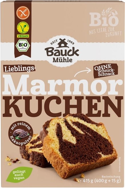 Bauck Mühle Marmorkuchen Backmischung glutenfrei, 415 g