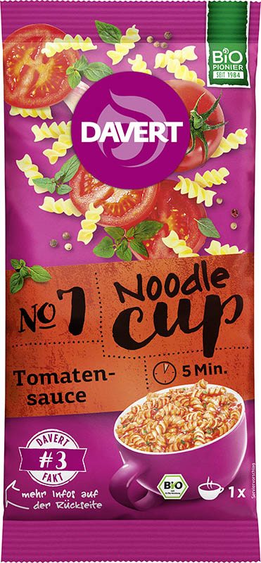 Davert Noodle-Cup Tomatensauce, 67 g