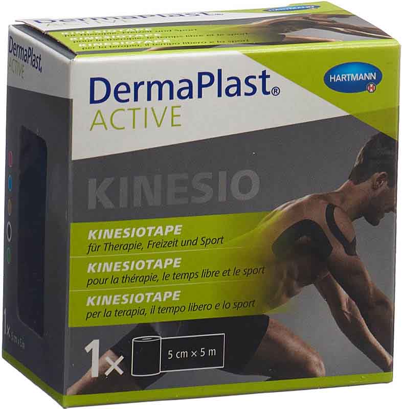 DermaPlast Active Kinesiotape 5 cm x 5 m schwarz