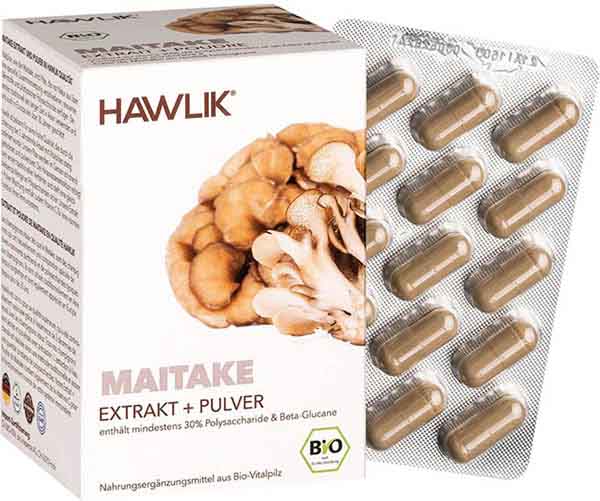 HAWLIK Maitake Extrakt + Pulver Kapseln, 120 Stück
