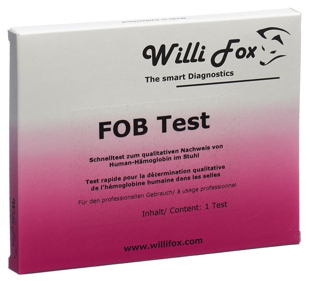 WILLI FOX FOB Test Hämoglobin im Stuhl, 1 Stück