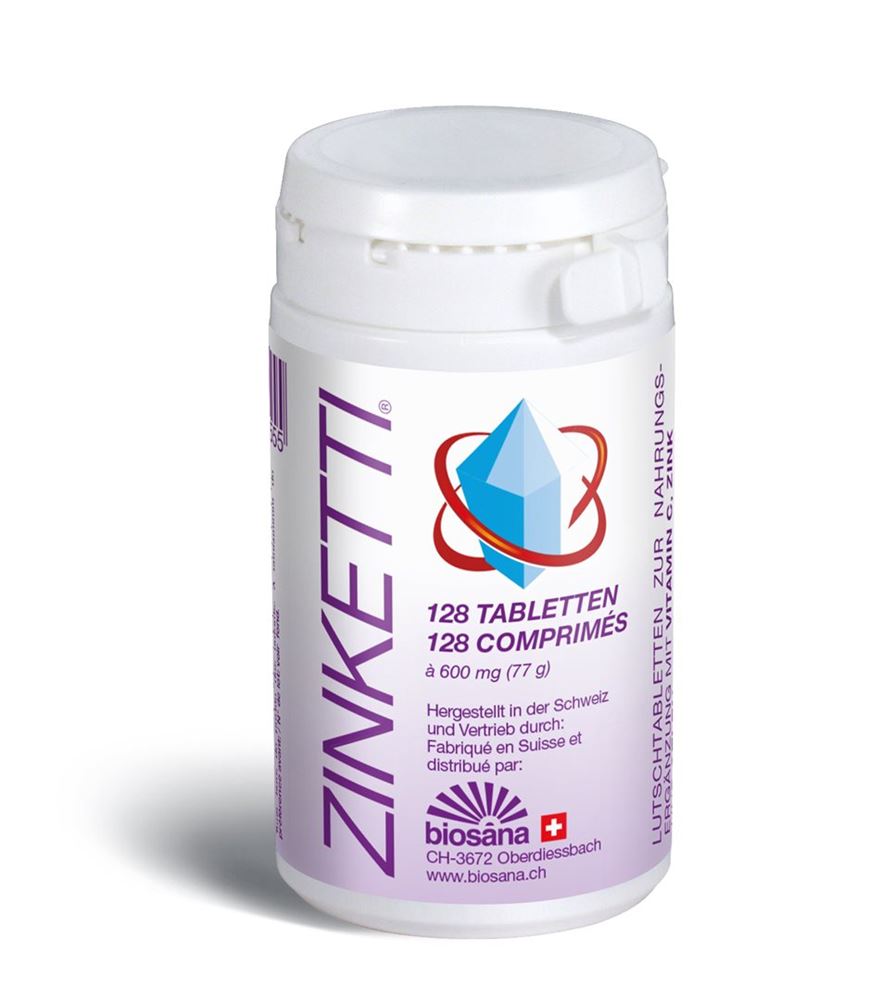 ZINKETTI Vitamin C Zink Tabletten, 128 Stück