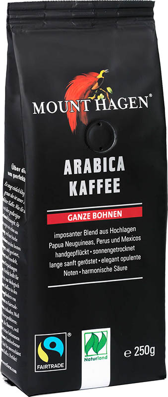 Mount Hagen Arabica Röstkaffee ganze Bohnen, 250g