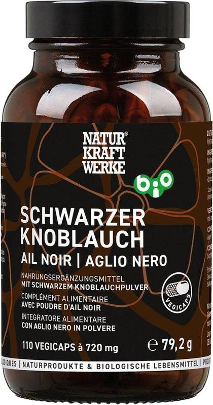 Naturkraftwerke Schwarzer Knoblauch Vegicaps Bio, 110 Stück