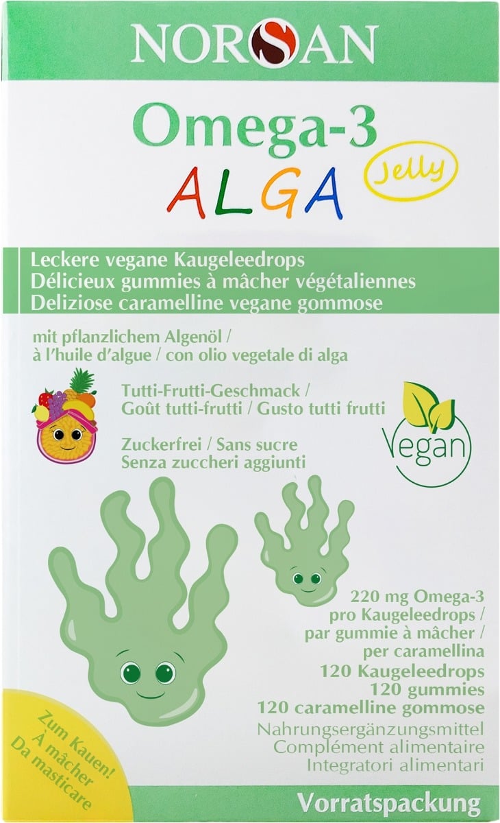 Norsan Omega-3 ALGA vegan Jelly, 120 Stück
