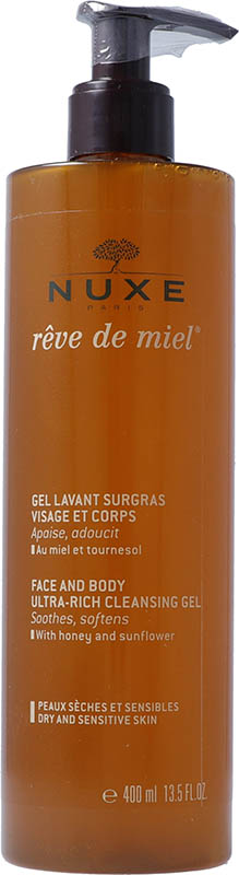 NUXE Reve Miel Gel Lavant Surgras Visage & Corps, 400 ml