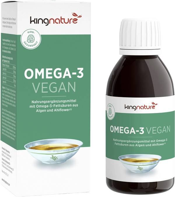 Kingnature Omega-3 liquid vegan, 150 ml
