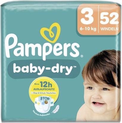 Pampers Baby Dry Gr. 3 Midi 6-10 kg Sparpaket, 52 Stück