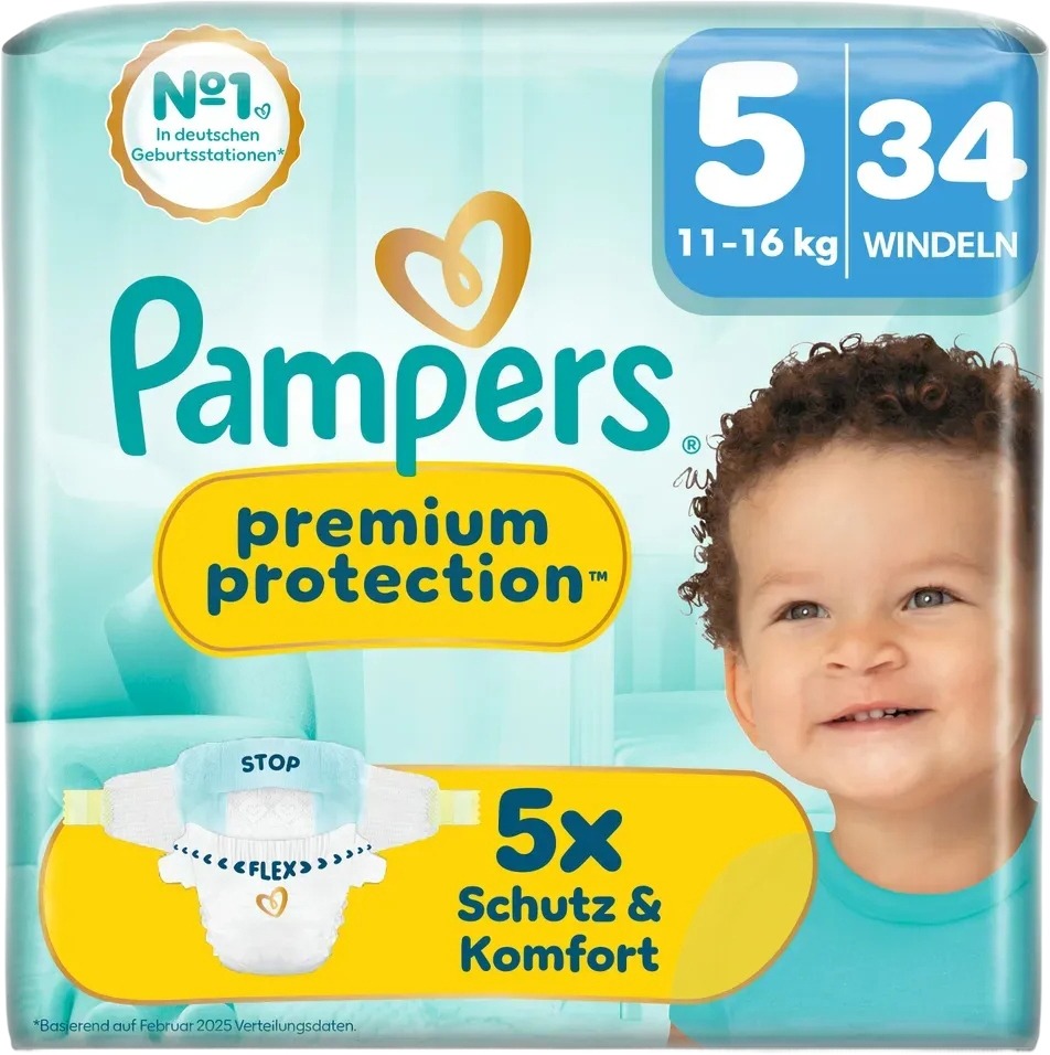 Pampers Premium Protection Junior Gr. 5 11-16 kg, 34 Stück