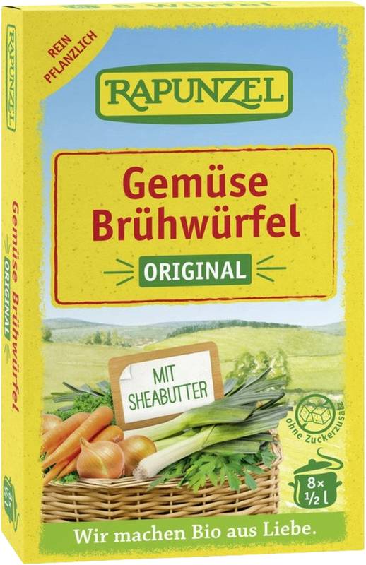 Rapunzel Gemüse-Brühwürfel Original mit Bio-Hefe, 10.5 g