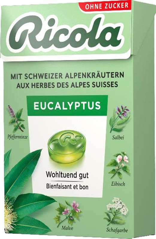Ricola Eucalyptus Bonbons ohne Zucker mit Stevia