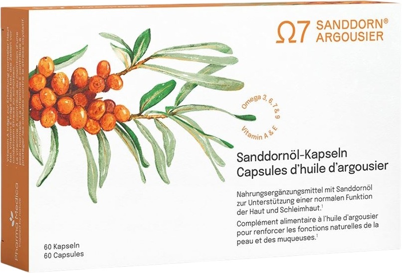 Sanddorn Argousier Omega 7 Kapseln, 60 Stück
