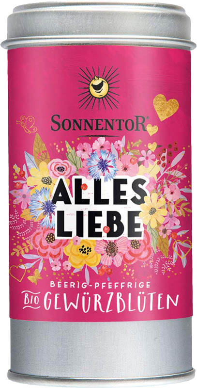 SONNENTOR Alles Liebe Gewürz Blüten Mischung Streudose