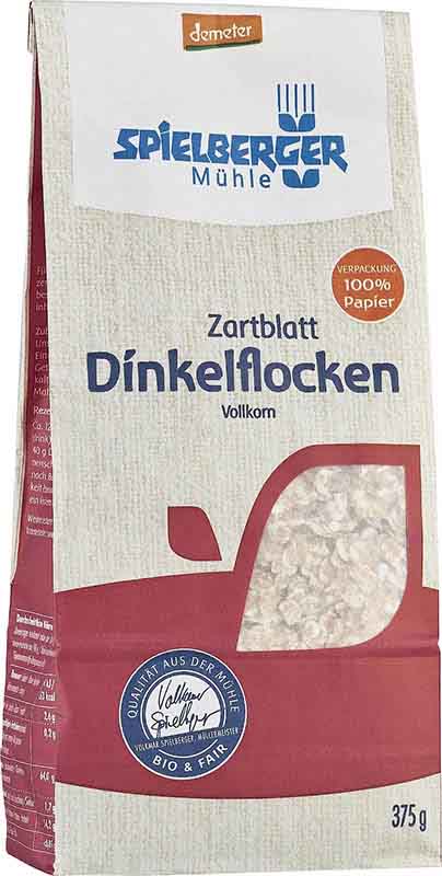 Spielberger Dinkelflocken Zartblatt Vollkorn demeter, 375g