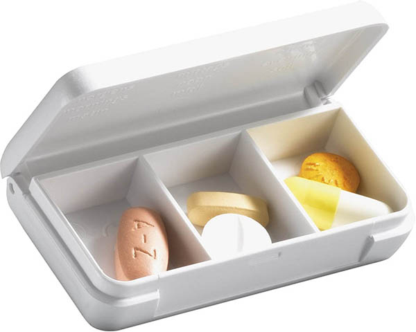 Supair Tablettendose petit 1 Tag 3 Fächer weiss