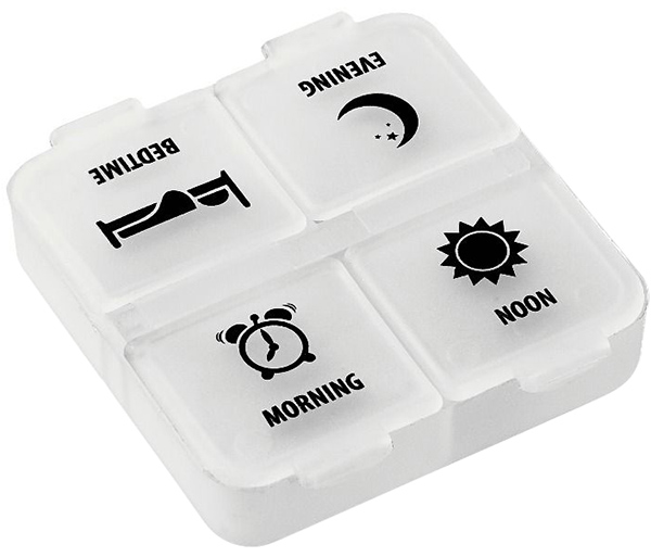 Vitility Medikamentendosierer 1 Tag 4 Fächer