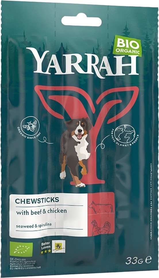 YARRAH Bio Hundefutter Kausticks, 3 x 11 g