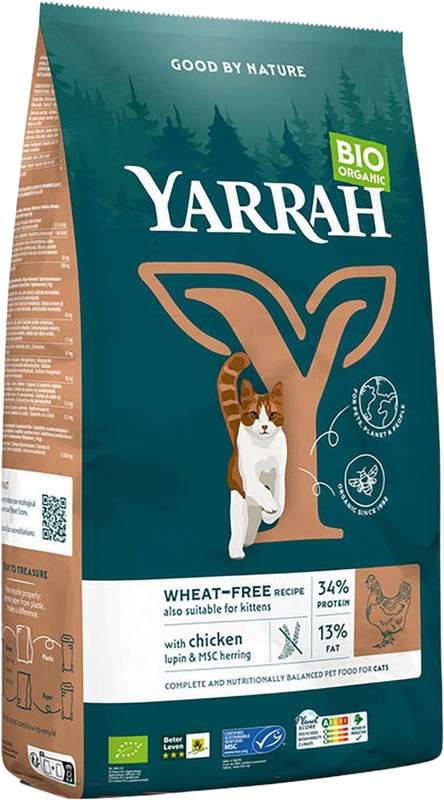 YARRAH Bio Katzenfutter Grain Free mit Huhn und MSC Hering