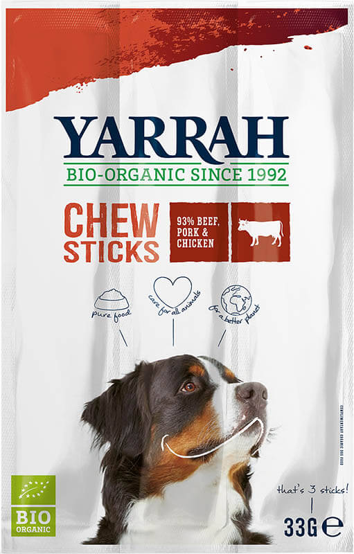YARRAH Bio Hundefutter Kausticks, 3 x 11 g