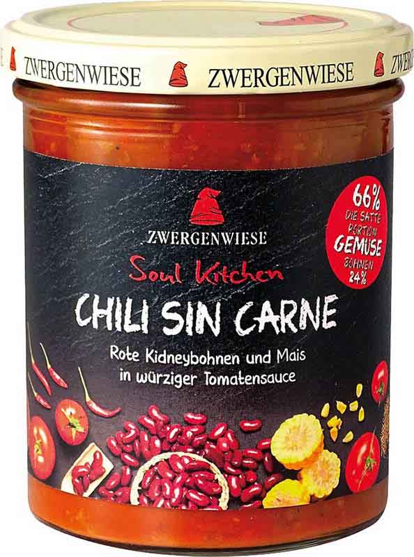 Zwergenwiese Soul Kitchen Chili sin Carne, 370 g