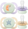 PHILIPS AVENT sucette Ultra Start Nighttime 0-2 mois violet/orange, 2 pièces