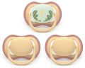 Avent Philips Sucette Ultra Air Day&Night 0-6M blanc-beige/beige motif, 3 pièces