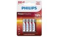 PHILIPS piles Power AAA LR03 4 pièces