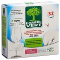 L'ARBRE VERT Öko tabs lave-vaisselle éco All in 1, 32 pièces