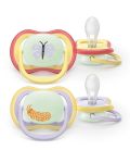 Avent Philips sucette ultra air night 0-6 mois papillon/lchenille, 2 pièces