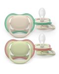 Avent Philips Sucette Ultra Air Day 6-18M blanc-beige/vert-beige, 2 pièces