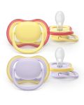 Avent Philips Sucette Ultra Air Day 0-6M  jaune/lila, 2 pièces