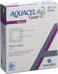 AQUACEL Ag Foam adhäsiv 10x10cm, 10 Stück