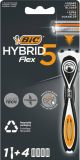 BIC Flex 5 Hybrid rasoir pour homme 5-lames 4 pièces, 10 x 1 Stück