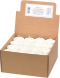 Eubiona Bougies chauffe-plat blanches, 48 ​​pièces